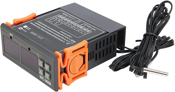 -3008 Digital Temperature Controller Display Thermostat Sensor with Sensor Probe(12V)