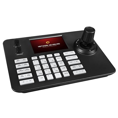 PTZ Camera Joystick Controller, Real-Time 5 Inch LCD Screen, 4D PTZ Controller Keyboard, PoE VISCA RS232/RS422/IP Control for Church Worship Government Court Live Event Streaming