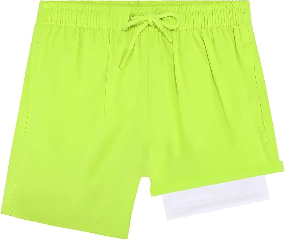 Boys Swim Trunks Water Activated Graphic Double Layer with Stretch Lining Beach Shorts for Boys 5-14 Years