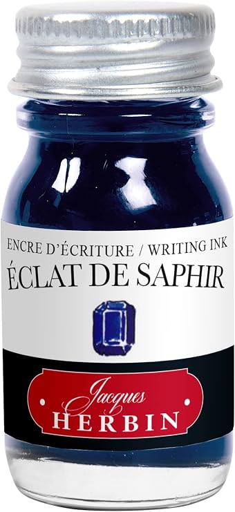 Jacques Herbin 11516T - Writing and drawing ink - Fountain pens and rollerball pens - Eclat de saphir/ Sapphire lustre - 10 ml - Made in France - Calligraphy
