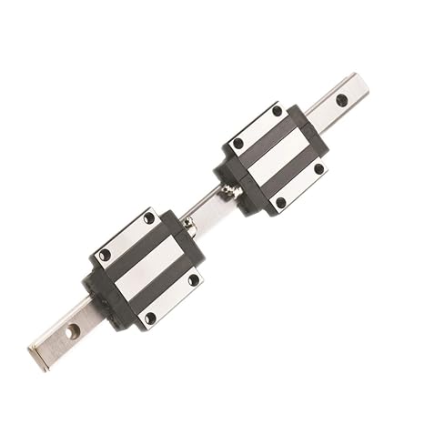 Linear Rail/Guide Rod HSR20 Length Approx.400mm/15.75inch Linear Guideway Rail + Square Type Carriage Bearing Block HSR20CA x 2 Pcs, for DIY CNC