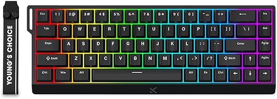 FKZ x MCHOSE ACE 68 Magnetic Switch Gaming Keyboard,Hall Effect Rapid Trigger Keyboard 60% Hyper-Fast Adjustable Actuation,RGB Backlit 8K Hz Polling Rate for Mac/PC Game (Black)