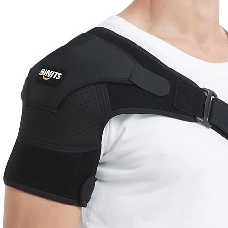 Shoulder Brace for Rotator Cuff, Tendonitis, Dislocation, Shoulder Pain Relief, Arm Sling Shoulder Support Fit Sleeve Wrap for Men & Women (Black S-M)