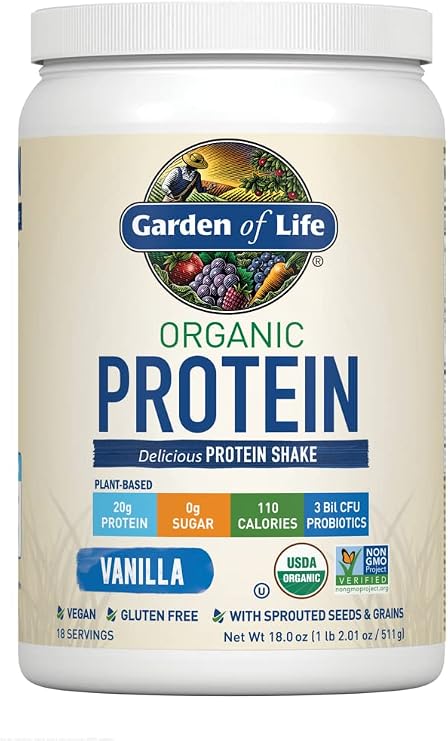 Garden of Life Organic Protein Shake Powder, Vanilla Flavor