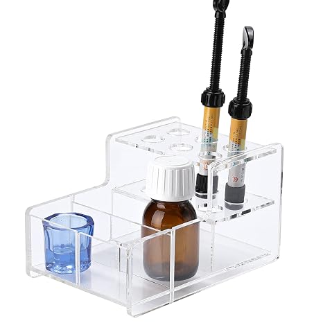 Dental Composite Organizer - Multi-Function Acrylic Organizer for Resin Adhesive Syringes Dental Instrument Holder