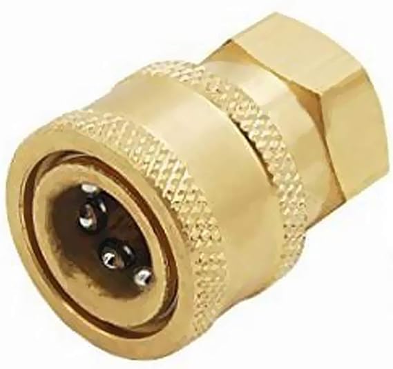 PYouo-Brass Pipe Joint 15mm to 3/8 inch Female Quick Release Connector Adapter, Pressure Washer Coupling Fittings, Thick Material