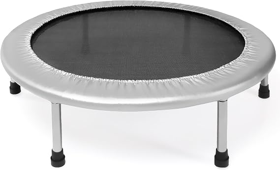 Stamina 36" Foldable Mini Trampoline Rebounder for Adults with Smart Workout App, Black - Portable Fitness Equipment for Home Gym, Cardio and Jumping Training Exercise