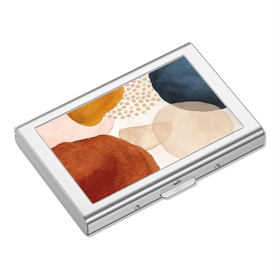 Rimilak Metal Credit Card Holder,Mini Credit Card Wallet,Abstract Marble