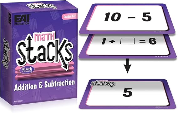 EAI Education Math Stacks Addition & Subtraction Game: Grades 1-2