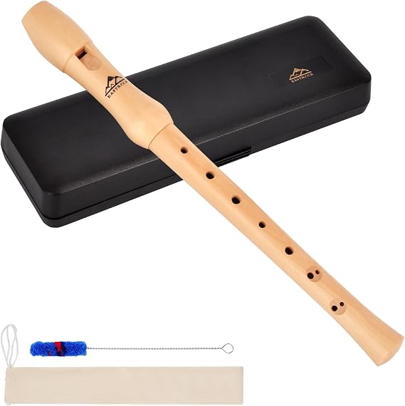Eastrock 2 Piece Baroque Style Soprano Recorder Instrument C Key with Case