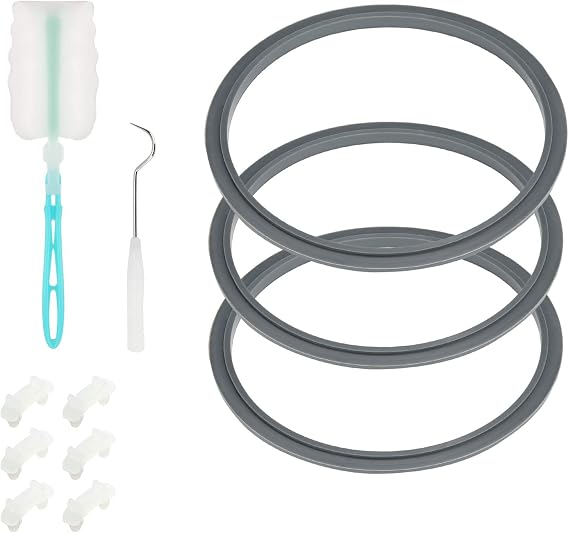 Blender Gasket Replacement Parts, Rubber O Ring Replacement for Nutribullet Blender 900W & 600W Series, Gaskets Replacement for Nutribullet Blade Including Shock Pad (10 Pieces)