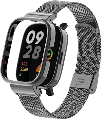 Compatible for Redmi Watch 3 Strap,Stainless Steel Metal Replacement Band Bracelet Wristband Accessories for Xiaomi Redmi Watch 3 Smart Watch
