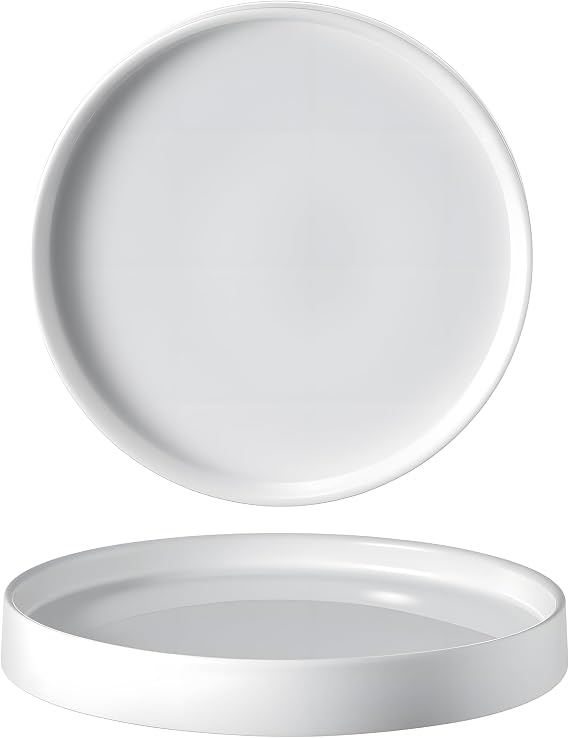 Ceramic Plant Saucer 6.5 Inch 2 Pack White, Fits Pot Base Under 6 Inch
