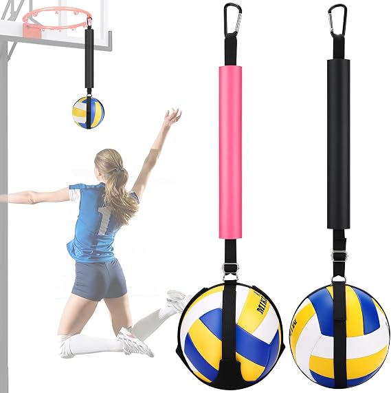TOBWOLF Volleyball Spike Trainer, Volleyball Spiking Pal for Basketball Hoop, Volleyball Training Aids Volleyball Spike Training System Improves Serving, Jumping, Arm Swing Mechanics & Spiking Power