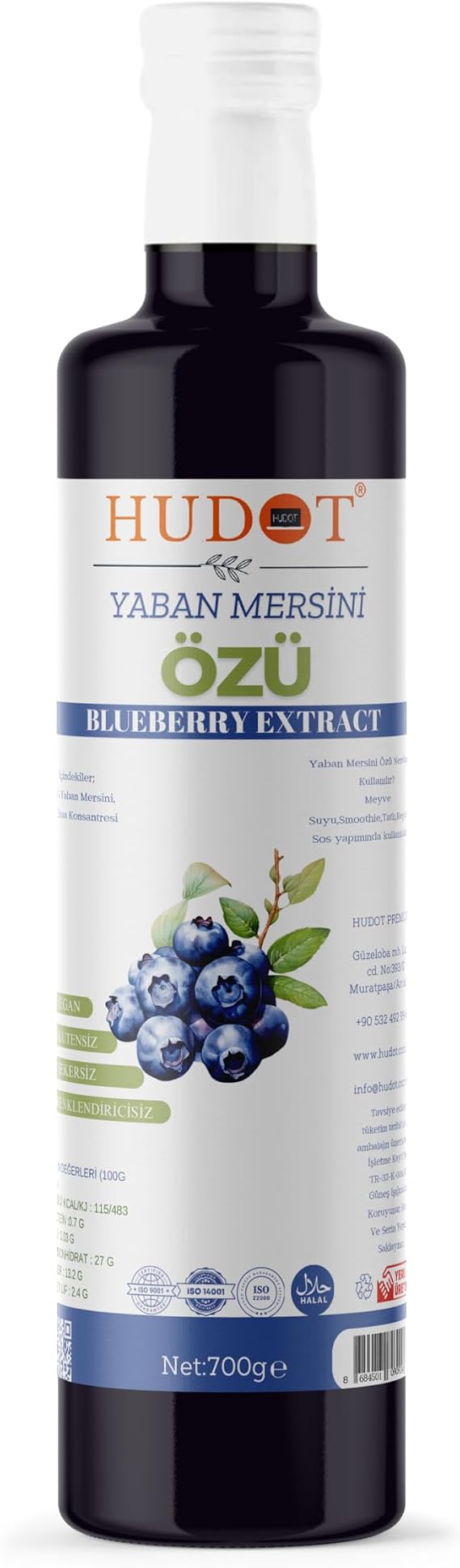 Hudot Gourmet Premium Blueberry Extract 100% Natural