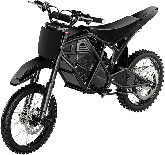 Electric Dirt Bike, Motor 3000W Peak, 36MPH Electric Motorcycle with 48V/20.8Ah Battery Ebike, Hydraulic Brake and Adjustable Hydraulic Nitrogen Shock Absorber E Dirt Bike, for Teens & Adults (Black)