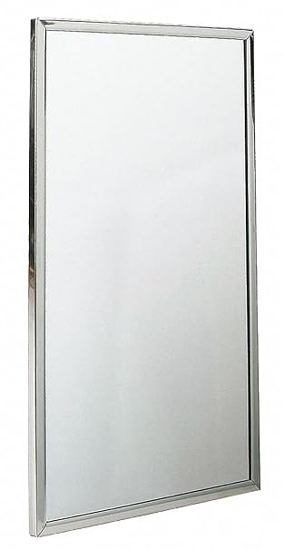Bradley 781-018360 Roll-Formed Channel Frame Float Glass Mirror, 18" Width x 36" Height