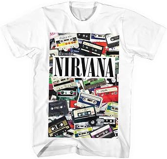 Nirvana T Shirt Cassettes Band Logo Official Unisex White