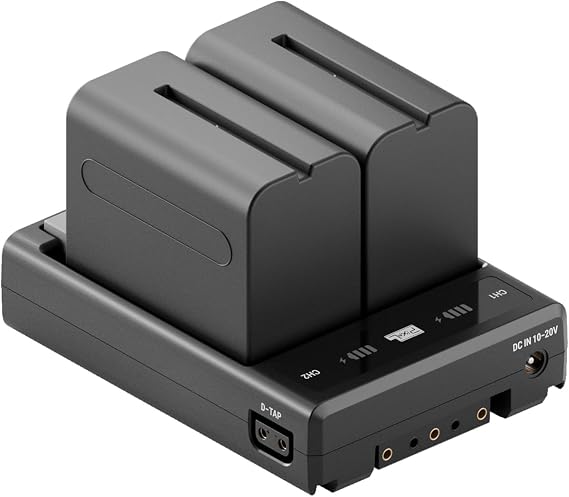 PIXEL V Mount Battery Consist of NP-F970 Batteries and V Mount Converter, 124Wh/16800mAh V-Mount Battery(2Pcs 8400mAh NP-F970), V Lock Battery for Filmmakers/Camera Camcorder/Monitor/Video Light