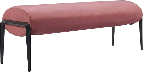 Zuo Glatt Bench Brown, Brown Bench, Modern Style, Velvet, Seats up to 2, Steel, Indoor Living, 53.5" W x 16.1" D x 18.9" H