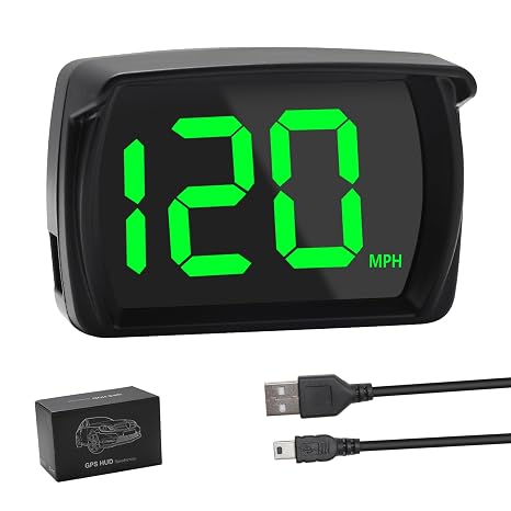 Digital GPS Speedometer Car mph HUD,USB Plug &Play for Truck,SUV,Motorcycle | Heads up display Car Speedometer, Real-Time Speedometers Cars,LED Large Font - Clear & Accurate (M)