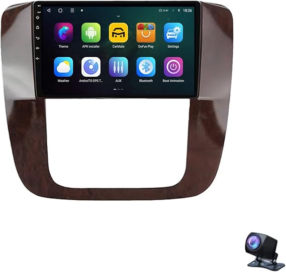 Android 9 Inch Touchscreen Car Radio Stereo for GMC Yukon Chevrolet Tahoe Suburban 2008-2012 with Carplay Android Auto GPS Navigation with BT WiFi USB Mirror Link FM Auto Parts(8+128G)
