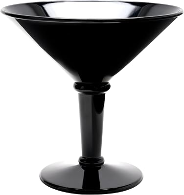 G.E.T. SW-1419-BK Shatterproof Jumbo Martini Cocktail Glass, 48 Ounce, Black
