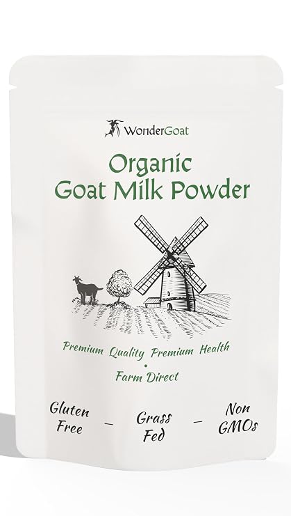 WonderGoat Organic Goat Milk Powder | The Dairy of the World's Tallest People | Supports Brain Health & Digestion with A2 Protein | Grass-Fed, Non-GMO | 1 Pound Bag