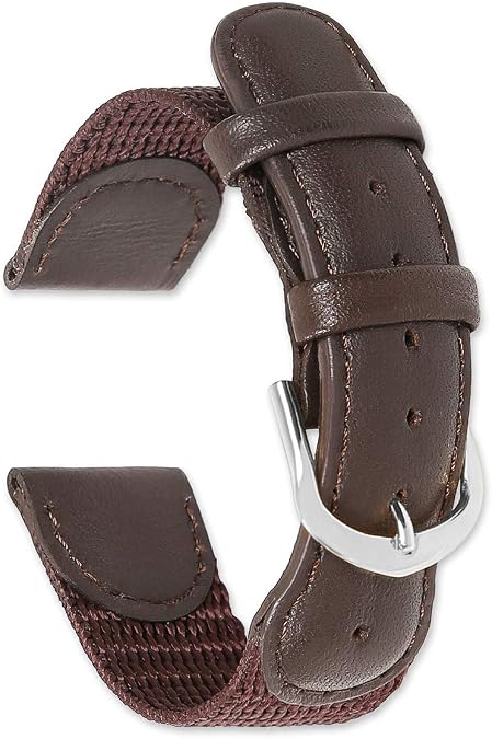 deBeer Swiss Army Style Watch Strap Watch Band - Sizes: 16mm, 18mm, 19mm, or 20mm - Colors: Black, Brown, or Olive