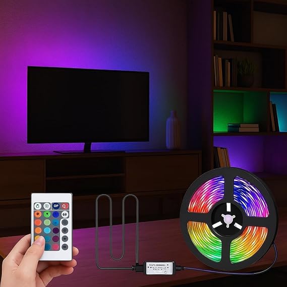 Monitör ve TV Arkası 3 Metre RGB Şerit LED Seti - Cata USB Bağlantılı, Uzaktan Kumandalı, 352 Renk Seçenekli Ambiyans Aydınlatma, Göz Yormayan LED Işık Sistemi [Enerji Sınıfı F]