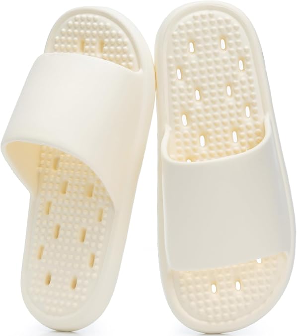 GOEWY Shower Shoes with Drain Holes Massage Granules for Women Men