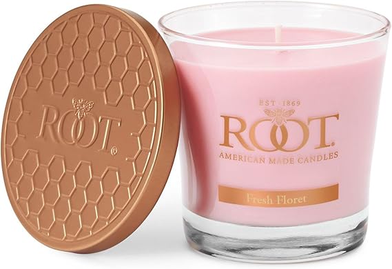 Root Candles Scented Candles Honeycomb Veriglass Premium Handcrafted Beeswax Blend Candle, Small, Floret