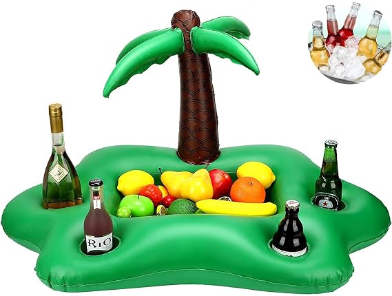 Portable and Lightweight Floating Drink Holder for Pool, Inflatable Bar, Small for Drink/Salad/Fruit/Ice Cubes, Party Accessories