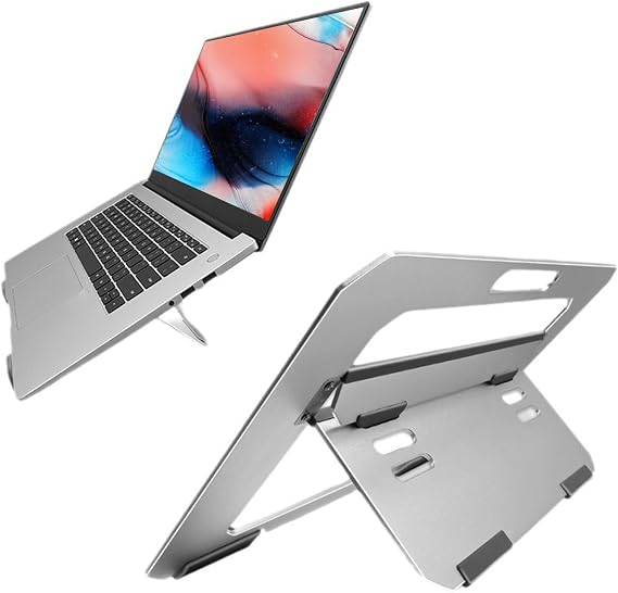 Tangxi Laptop Stand for Desk, Adjustable Computer Stand, Aluminum Laptop Holder Stand for Cooling, Ergonomic Laptop Riser, Foldable Stand for Laptops and Tablets Under 14 Inch