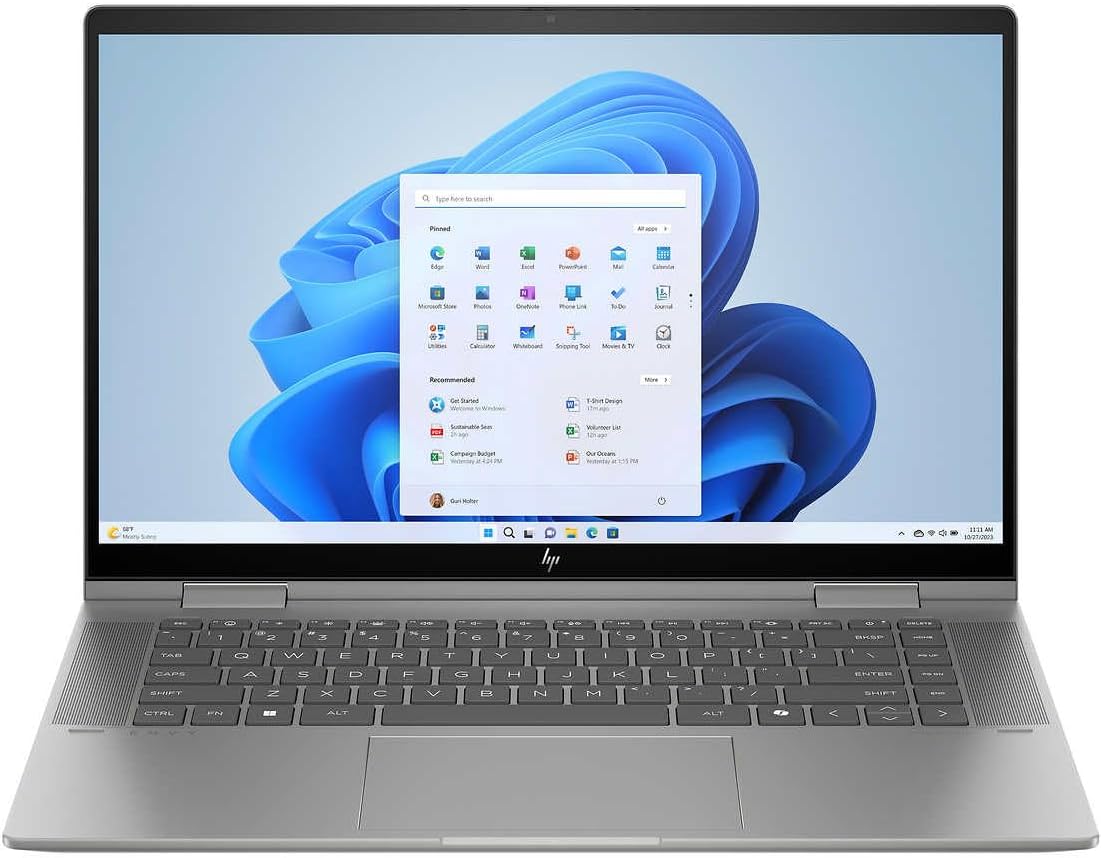 HP Envy x360 2-in-1 Laptop, Intel 12-Core Ultra 7 155U, 15.6 FHD IPS Touchscreen, Intel Iris Xe Graphics, 32GB LPDDR5 4TB SSD, Backlit Keyboard, Thunderbolt 4, WiFi 6E, Win10 Home