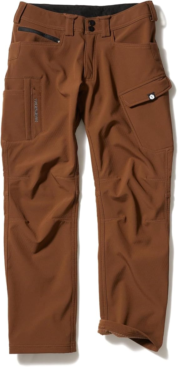 TRUEWERK Men's Insulated Work Pants - T3 WerkPant, Fleece Lined, Waterproof, Windproof, 4-Way Stretch, 9 Pockets