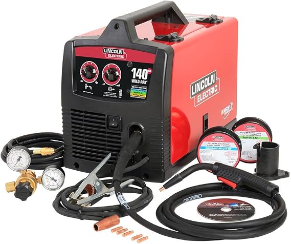 Lincoln Electric Weld-Pak 140 Amp MIG and Flux-Core Wire Feed Welder, 115V, Aluminum Welder with Spool Gun Sold Separately K2514-1