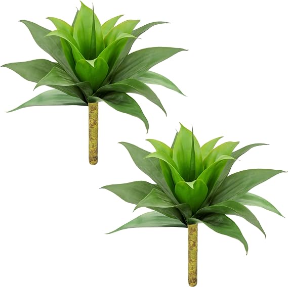 18'' Artificial Agave Plants Set of 2 Large Fake Plant Outdoor Indoor Decor