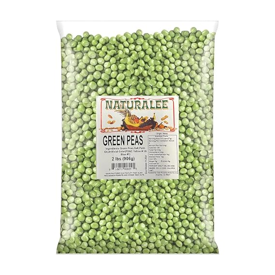 Naturalee Fried Green Peas 2 lb - Fried & Salted - Vegan, High Fiber Snack, Salty Crunch