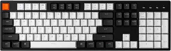 Keychron C2 Full Size Wired Mechanical Keyboard for Mac Support Hot Swap Gateron G Pro Red Switch White Backlight 104 Keys ABS Keycaps Gaming Keyboard Windows Type-C Braided Cable