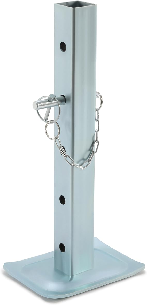 KUAFU Adjustable Jack Stand Compatible with Square Jacks with 2.0 inches Square Tube 8000lbs Trailer Jack Drop Legs W/5 Mounting Holes Silvery Steel Heavy Duty