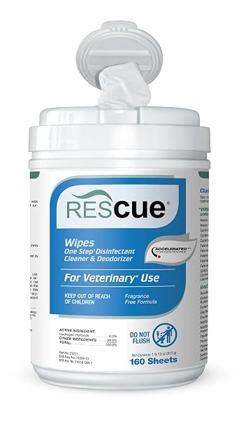 REScue One-Step Disinfectant Cleaner & Deodorizer Wipes for Vet Use Cleaner for Kennels, Litter Boxes, Vet Offices, Pet Grooming Surfaces, Pet Items Wipes Canister, 160-Count (Pack of 1)