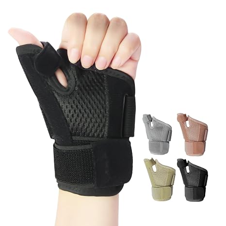 Thumb Brace Left Hand,Spica Splint,Wrist Guard,One Size,Black | Hand Brace for Sprains, Arthritis, and Tendonitis,Tenosynovitis,Adjustable Thumb stabilizer,Ambidextrous