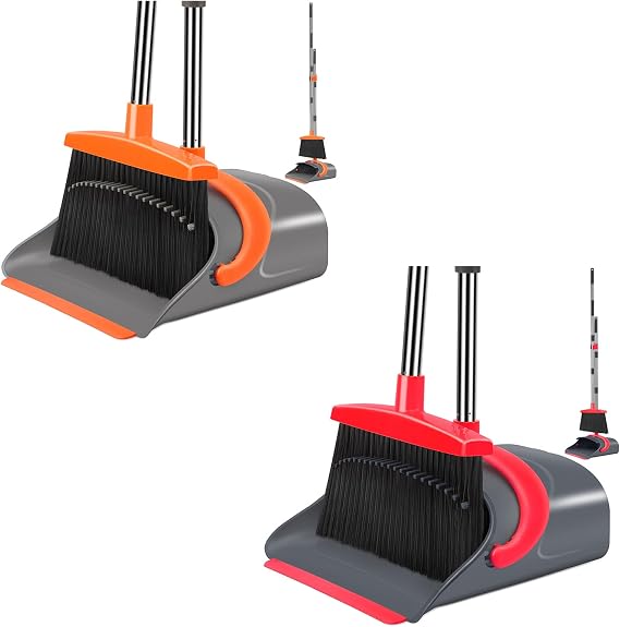 Red &Orange Broom Dustpan Combo Set