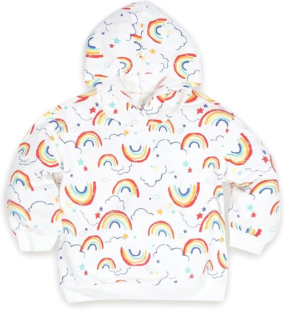Toddler Unisex Rainbow Hoodie - Breathable, Soft & Lightweight for Everyday Fall Spring Clothes 4T-7T