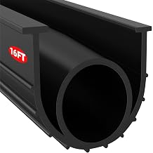 Jin&Bao Garage Door Bottom Weather Stripping Rubber Seal with T-Ends 5/16" - Protect Your Garage from Weather, Insects, and Dust with Premium Rubber Seals（16FT）