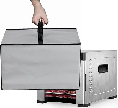 Heavy Duty Nylon Fabric Dust Cover For Magic Mill Pro MFD 7 Trays Food Dehydrator Machine Silver Grey