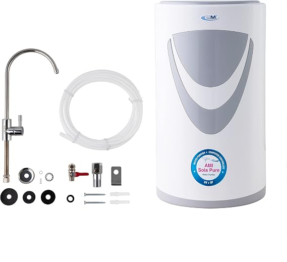 AMI Sola Pure, Under-The-Counter UV Water Purifier, Water Filter for Sink with UV and UF
