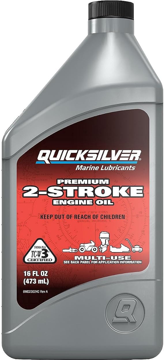 Quicksilver Premium 2-Stroke Engine Oil for Outboards, PWC, Snowmobiles and Motorcycles, 1 Pint