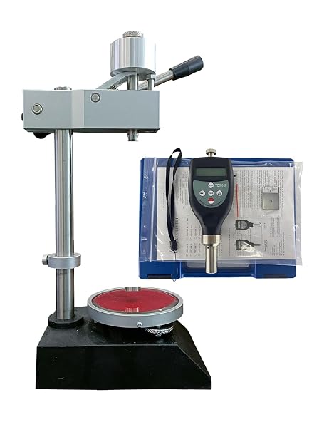 Digital Shore OO Durometer with Hardness Test Stand Range 10~90HOO Resolution 0.1H Accuracy <1% H for Soft Elastic Shore Soft Rubber Hardness Test ASTM ISO Standard